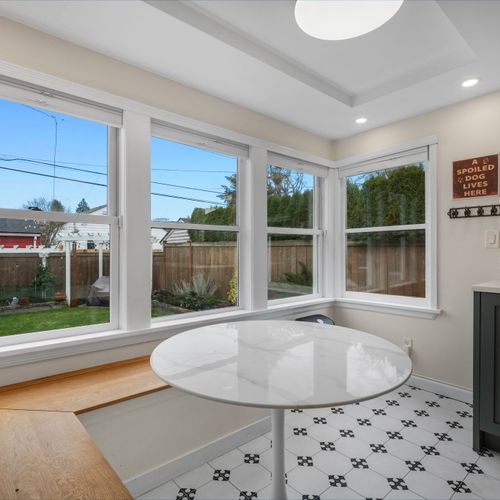 Enjoy meals with a bright, window-side view.