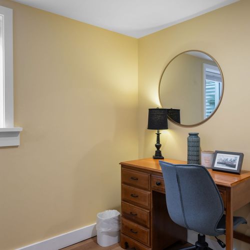 Quiet, well-lit desk area designed for productivity.
