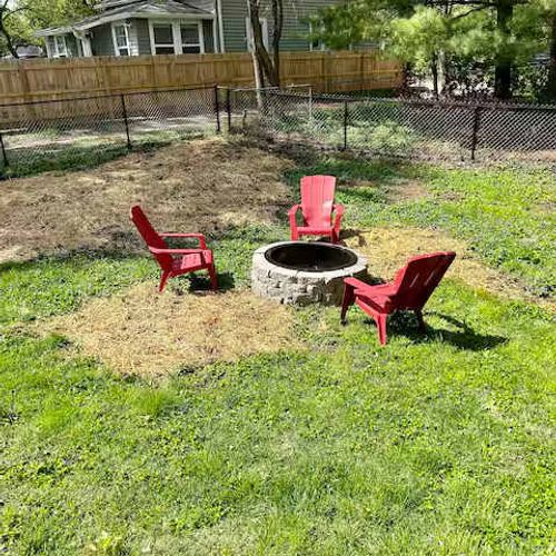 Enjoy our firepit out back! Perfect for spring, summer, and fall nights!