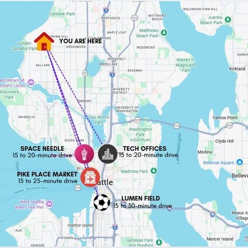 Easy access to downtown, tech offices, Pike Place and Lumen Field for World Cup matches.