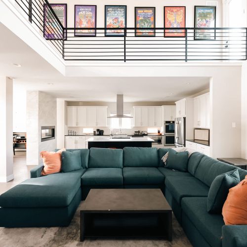 Spacious seating area in living room