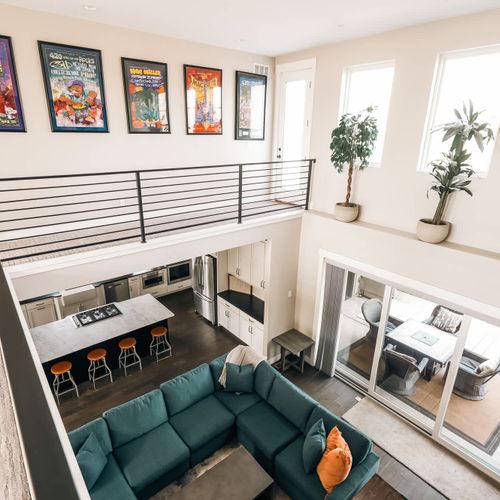 2nd floor with music posters