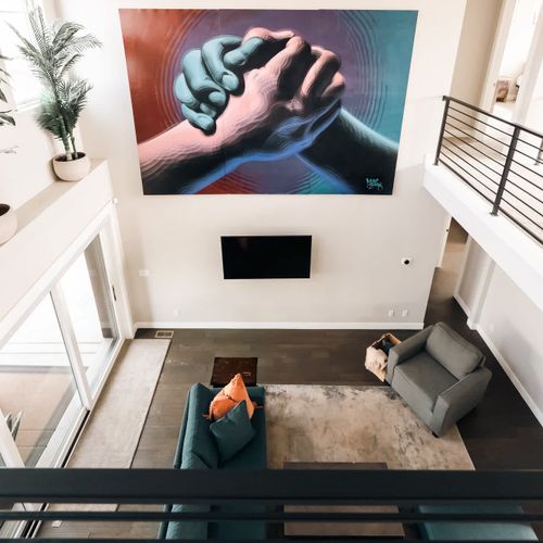 2nd floor looking down into living room