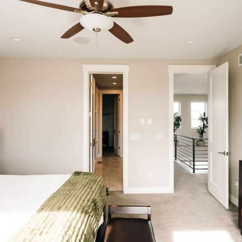 Bedroom 1 with king bed and en suite bathroom