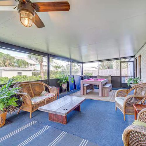 Screened in Patio with Pool Table