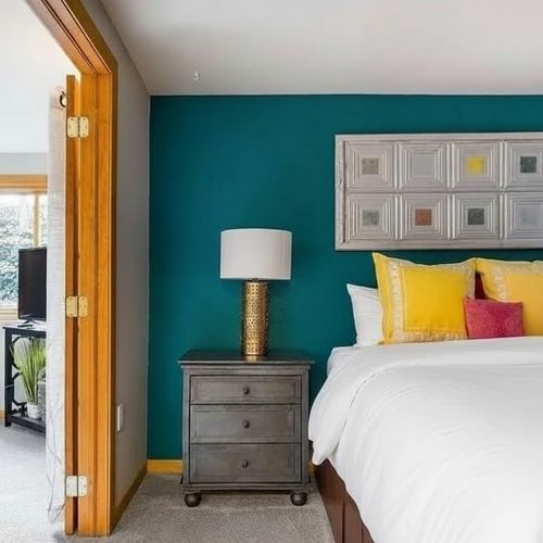 2nd basement bedroom with queen bed