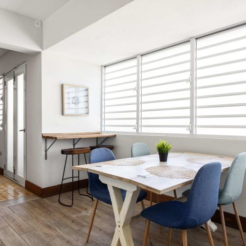 Dining table by the window