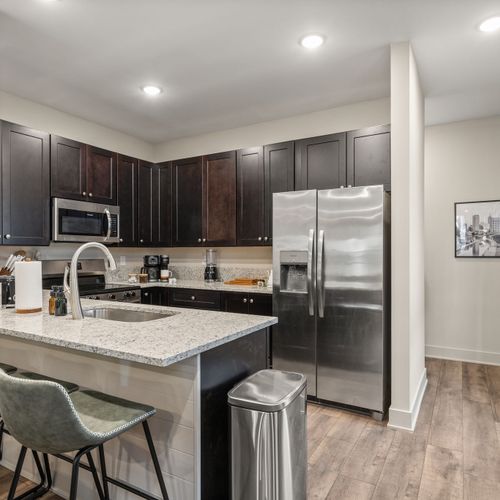 Whip up something delicious, then kick back in the living room.