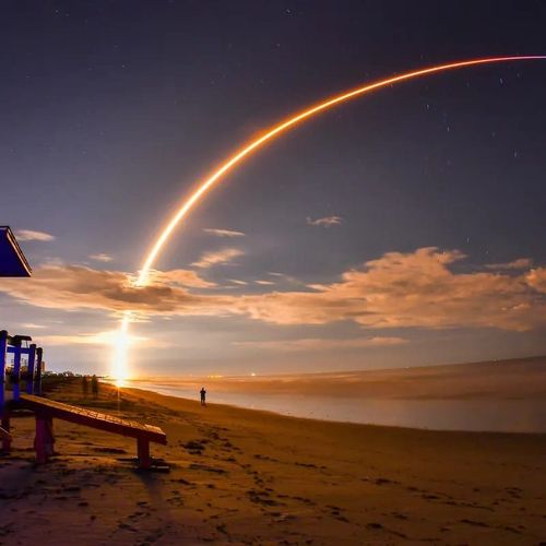 Nighttime launches from the beach