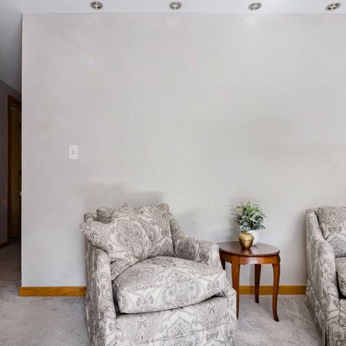 Basement living area seating