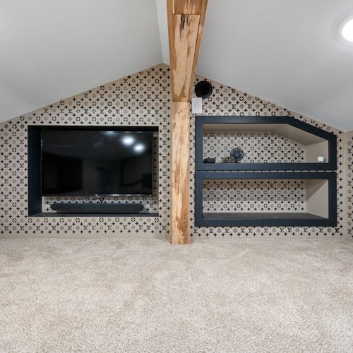 Vaulted ceilings, exposed beams, and statement walls create a one-of-a-kind hideaway you won't find anywhere else.