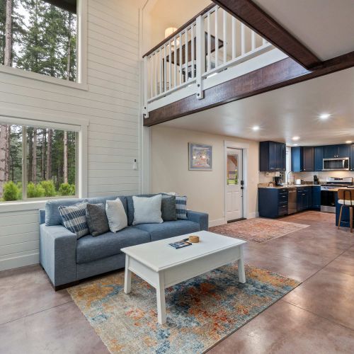Sunlight pours through the windows, creating a warm and inviting space.
