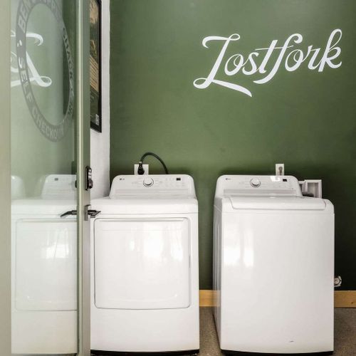 Laundry machines in the Community Center