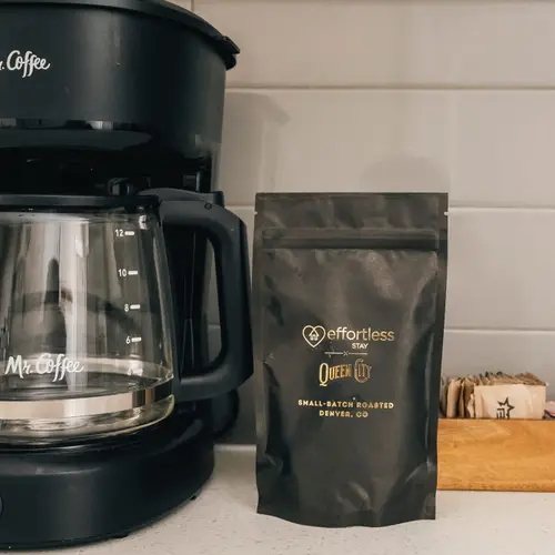 Coffee maker with coffee provided