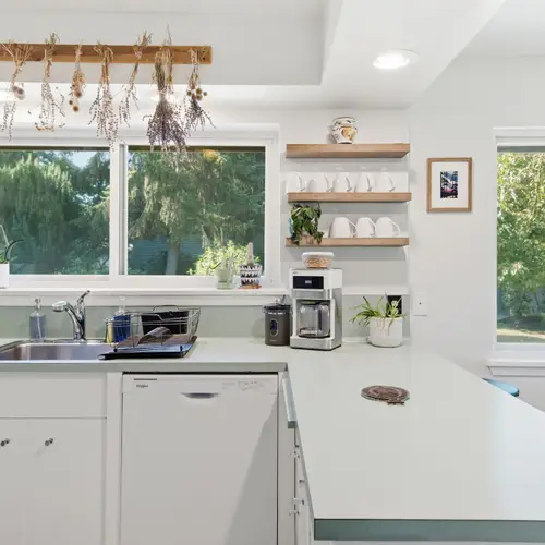 Prepare meals with ease in the spacious kitchen.