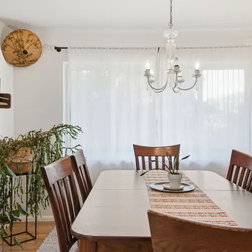 Share memorable meals in this bright dining space.
