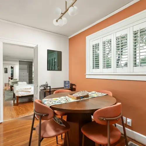 A bright little dining spot for coffee, takeout, or pretending you cooked
