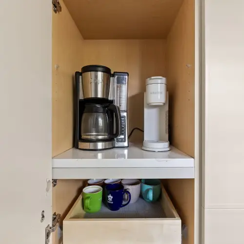 3 different coffee makers; Keurig, Drip and Pour Over