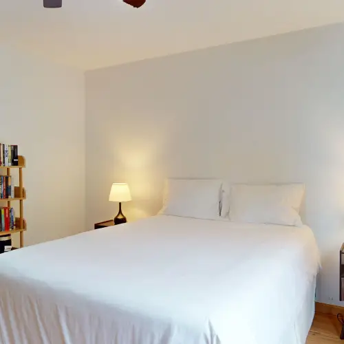 Soft linens and thoughtful touches make settling in easy.