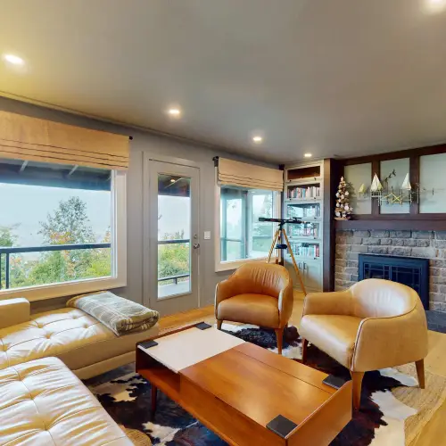 A welcoming space for conversation, reading, or simply putting your feet up.
