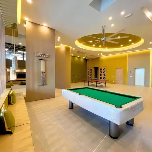 Game room with pool table