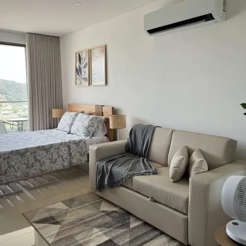 Sleeping and lounge area with sofa bed for 2 more guests