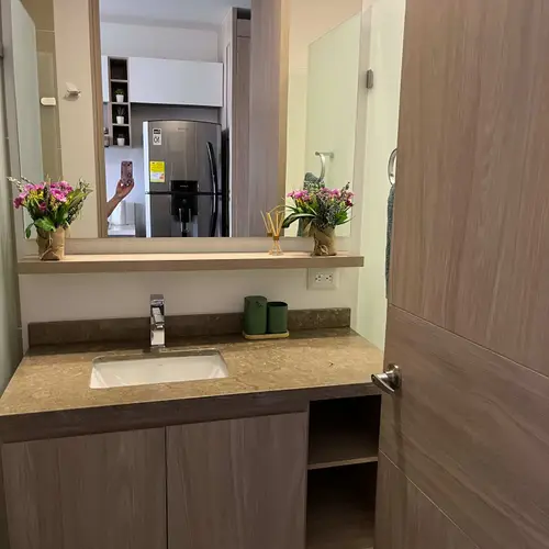 Bathroom vanity with granite countertop