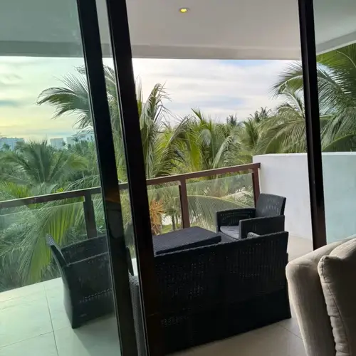 Balcony views of tropical gardens