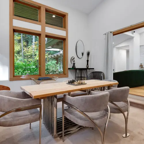 Make mealtimes part of the experience in this welcoming dining space.