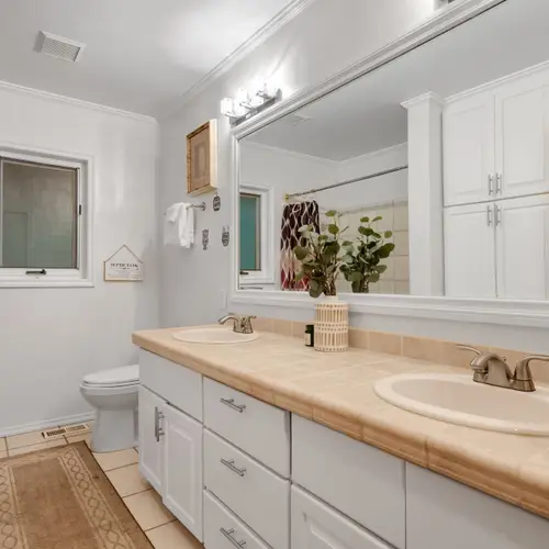 Freshen up and get ready for the day in a clean, comfortable space.