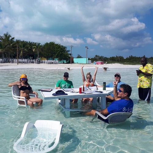 Lunch in the water at Bugaloo's