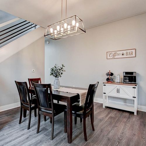 Dining room with fully stocked coffee bar to enjoy!