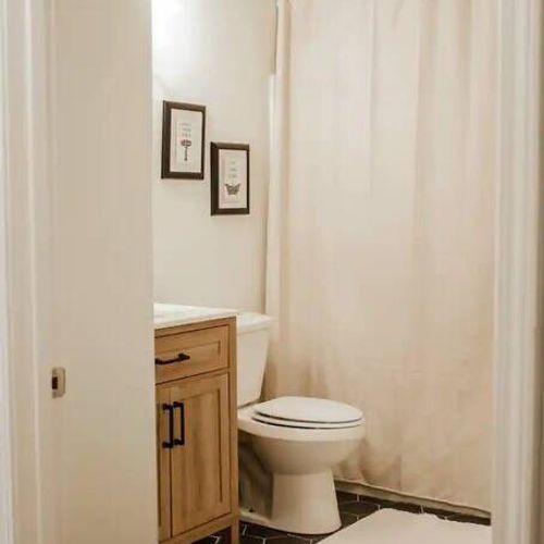 Indulge in a moment of relaxation as you step into our clean, thoughtfully decorated bathroom. Discover a tranquil haven for self-care, equipped with basic toiletries and clean, fresh towels, ensuring a refreshing and rejuvenating experience.