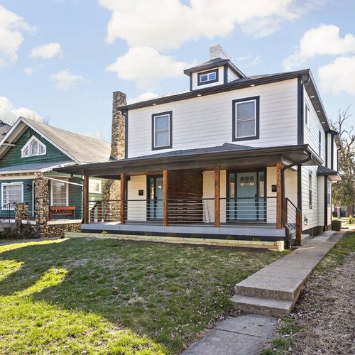 Exterior: Step into modern elegance with stylish architecture and inviting porch views!