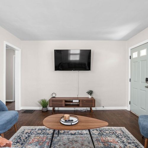 A perfect relaxation spot in our living area is incomplete without a TV for entertainment and media cabinets for your storage needs.