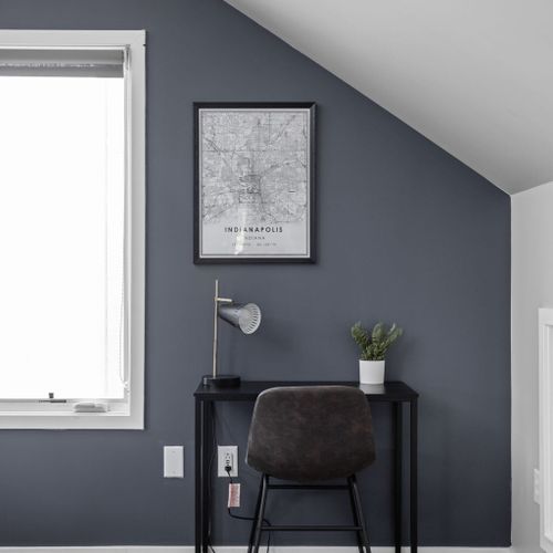 Explore our functional working table paired with a comfortable chair, complemented by the addition of a working lamp for a well-lit and conducive workspace.