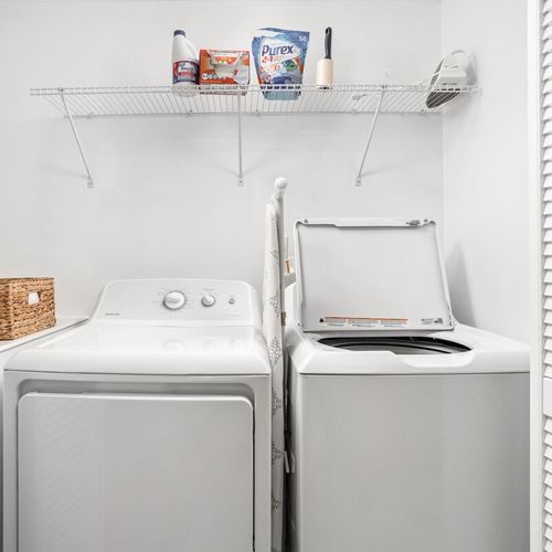 Our cute and clean laundry area is at your disposal for added convenience. Feel free to have some fun doing laundry during your stay!
