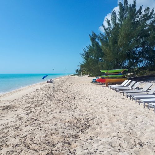 Use White Villas long chairs, beach chairs, picnic table, kayaks and SUP directly on the beach.