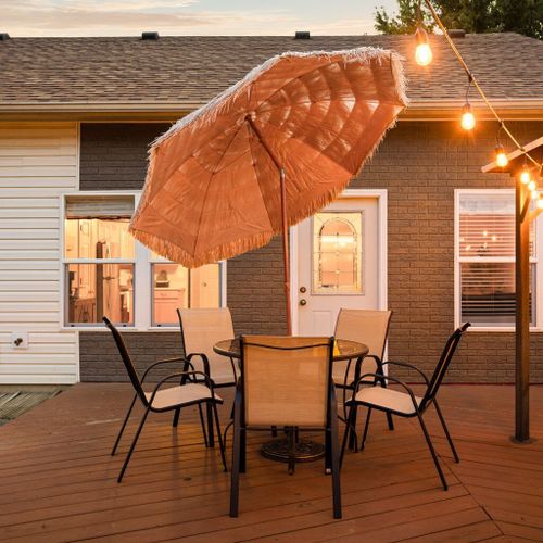 Step outside and discover our outdoor dining area – a cozy spot where you can savor your meals in the open air.