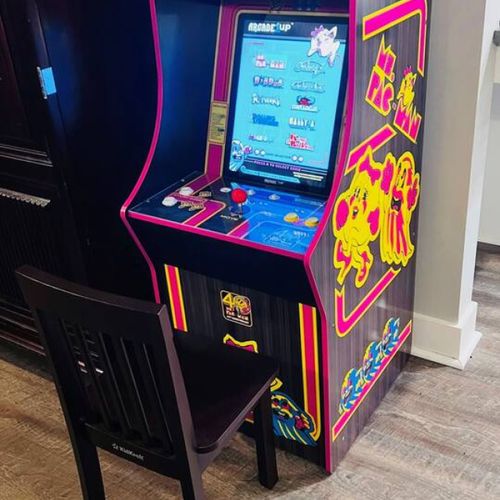 Ms. Pac-Man arcade game inside entertainment area
