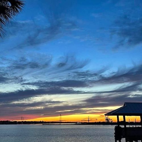 Twilight sky over the river