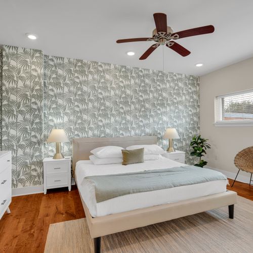 Tropical palm wallpaper for a resort-style escape