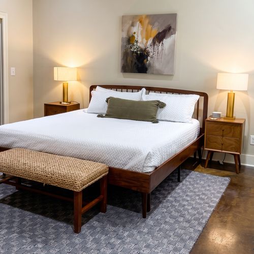 Peaceful bedroom with classic styling