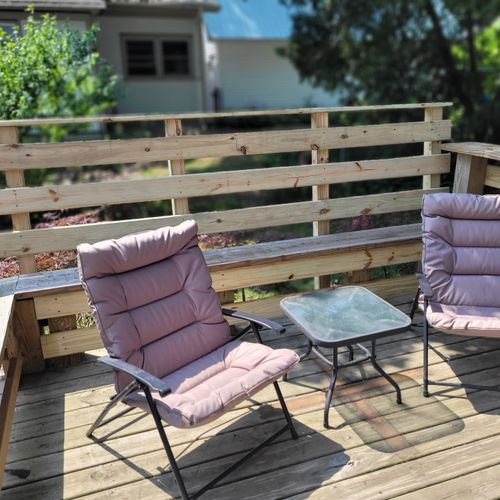 EXTERIOR: The deck of the main house with plenty space to sit