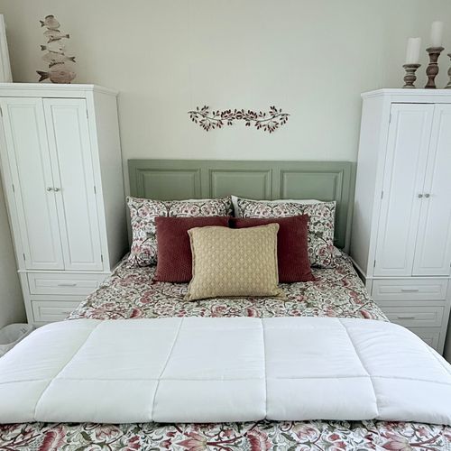 BEDROOM:  The home has a truly gorgeous bedroom with great views of nature, but with blinds on all windows