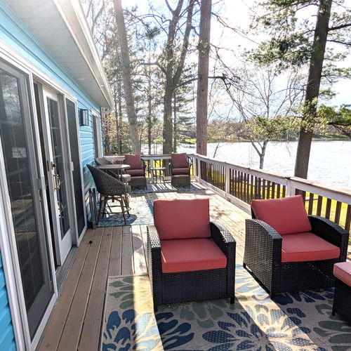 EXTERIOR:  Another view of the large deck