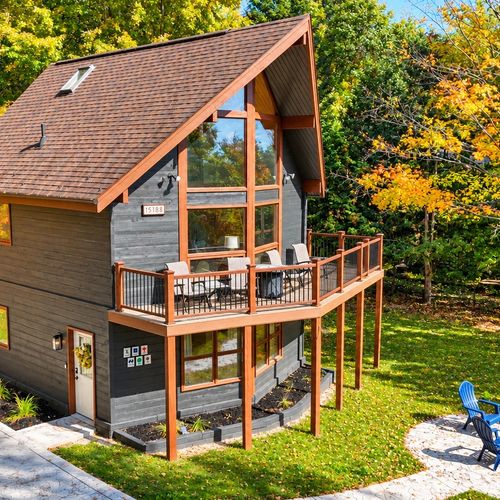 OVERVIEW:  Another view of the front of the chalet in the Fall.