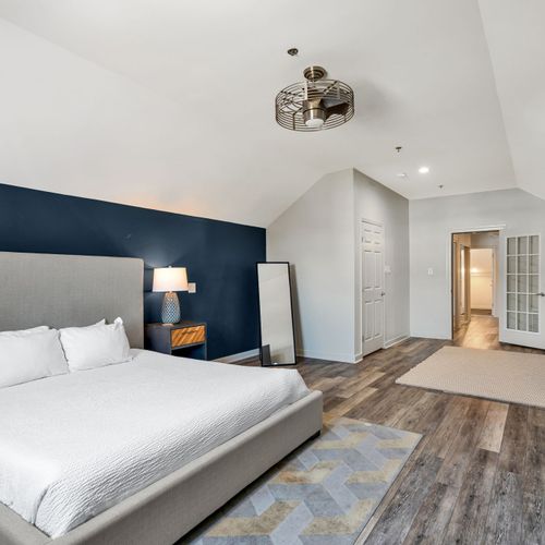 Airy bedroom with room to spread out