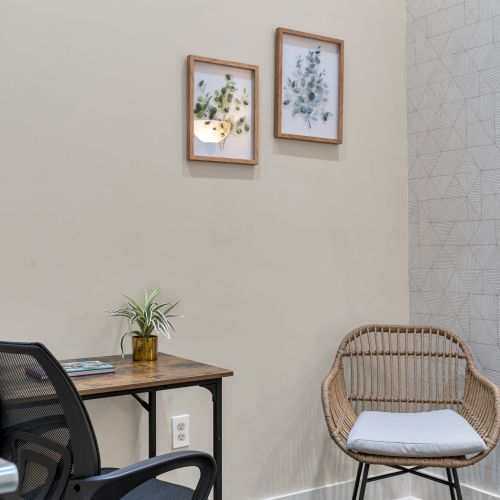 Quiet desk nook for remote work
