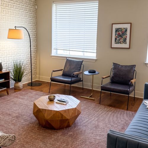 Cozy sitting area for morning coffee